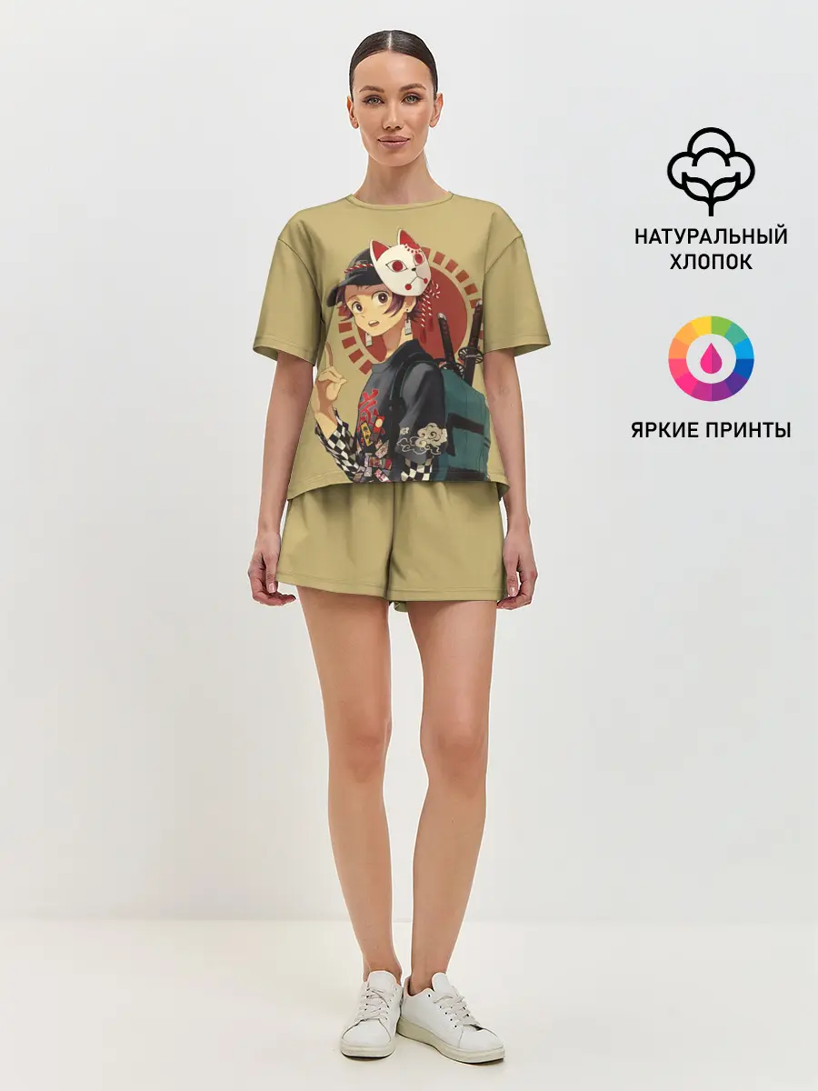 Женская пижама с шортами / Tanjiro Kamado