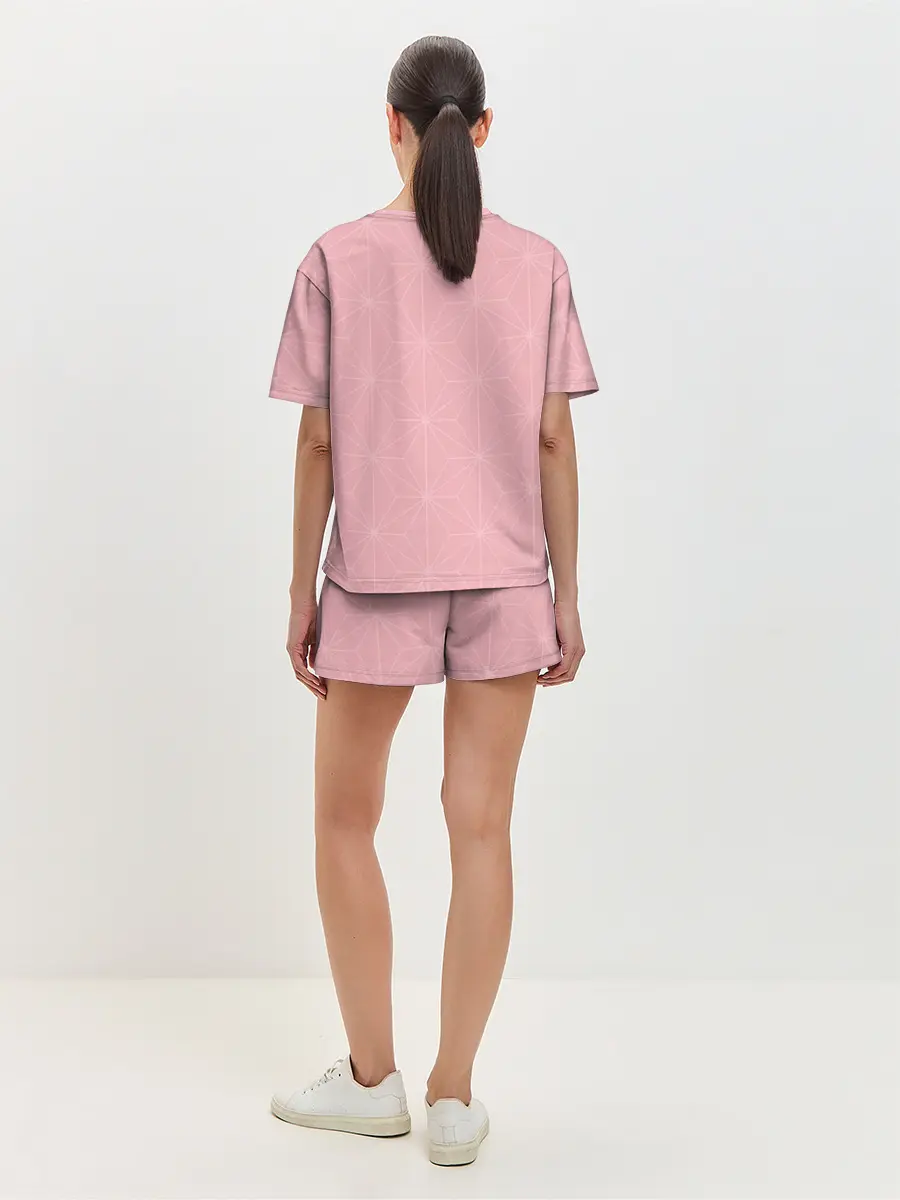 Женская пижама с шортами / Незуко розовый