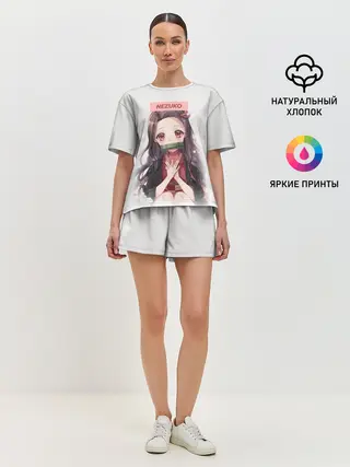 Женская пижама с шортами / Незуко Руки на груди