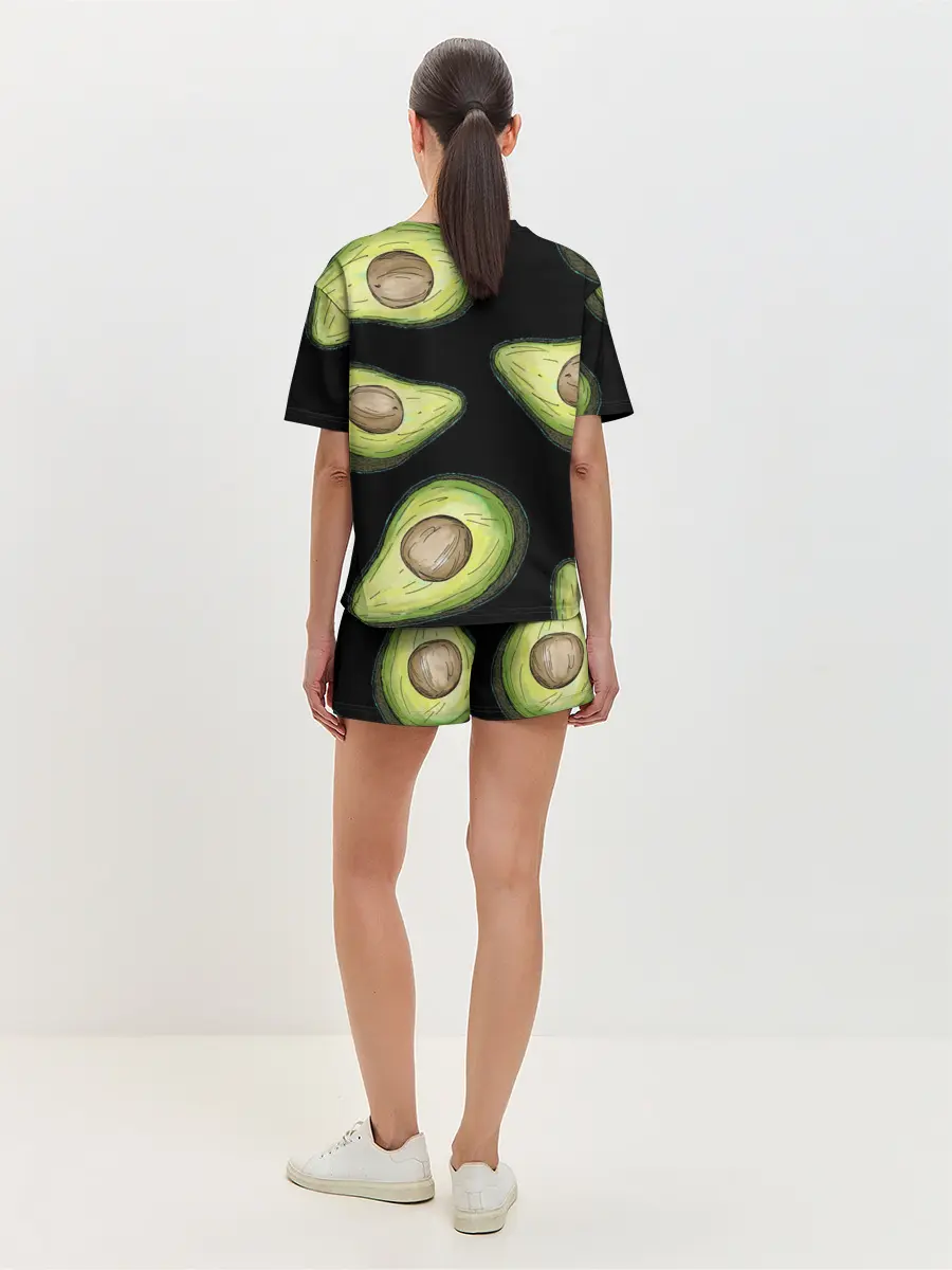 Женская пижама с шортами / Авокадо