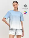 Женская пижама с шортами / Небесно-голубой градиент