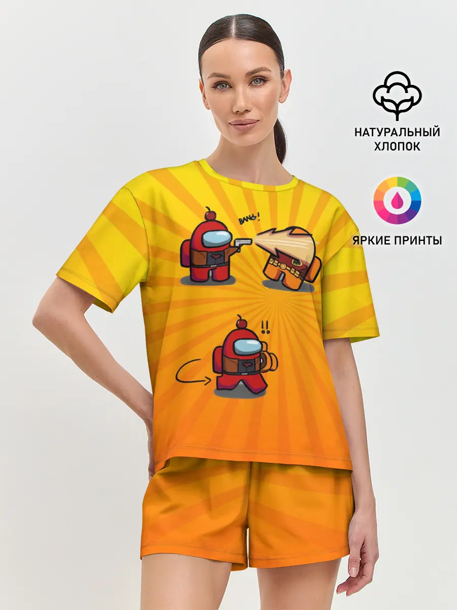 Женская пижама с шортами / Among Us