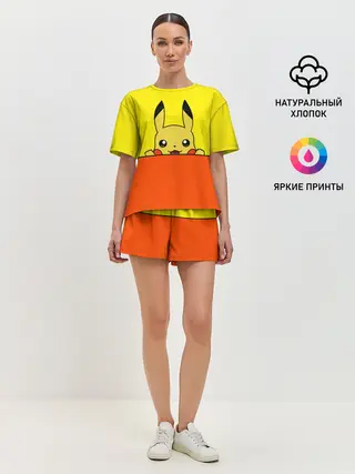 Женская пижама с шортами / Пикачу