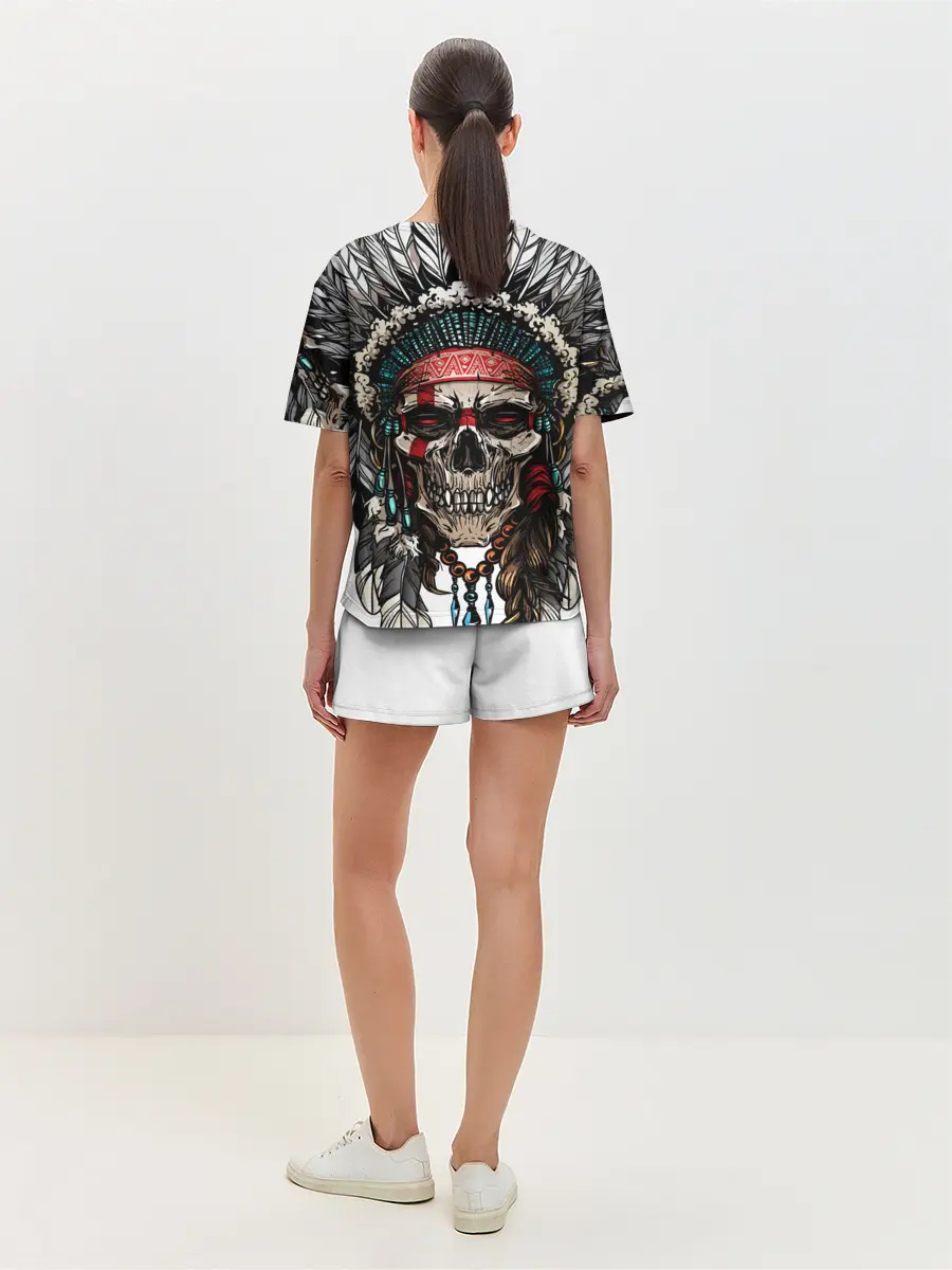 Женская пижама с шортами / Череп индейца