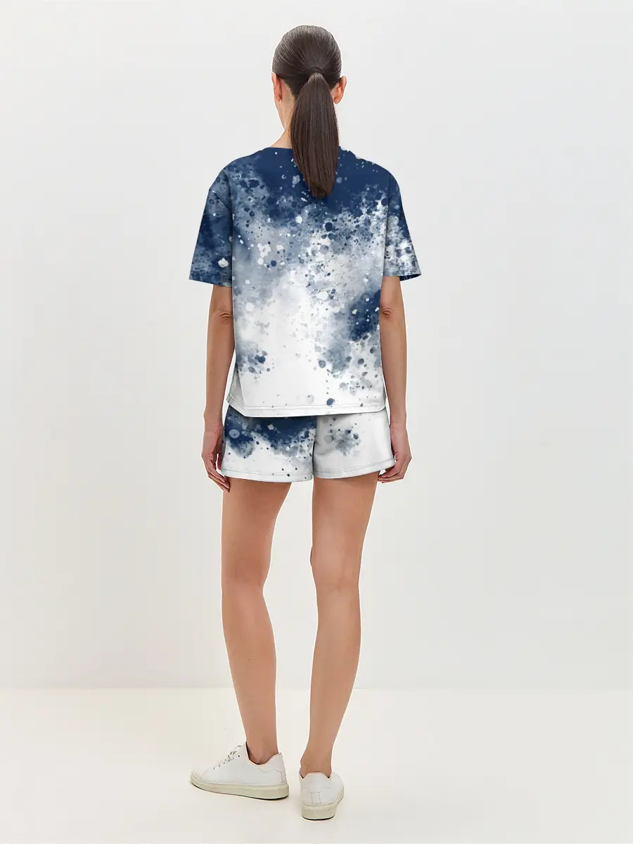 Женская пижама с шортами / Чернильные капли