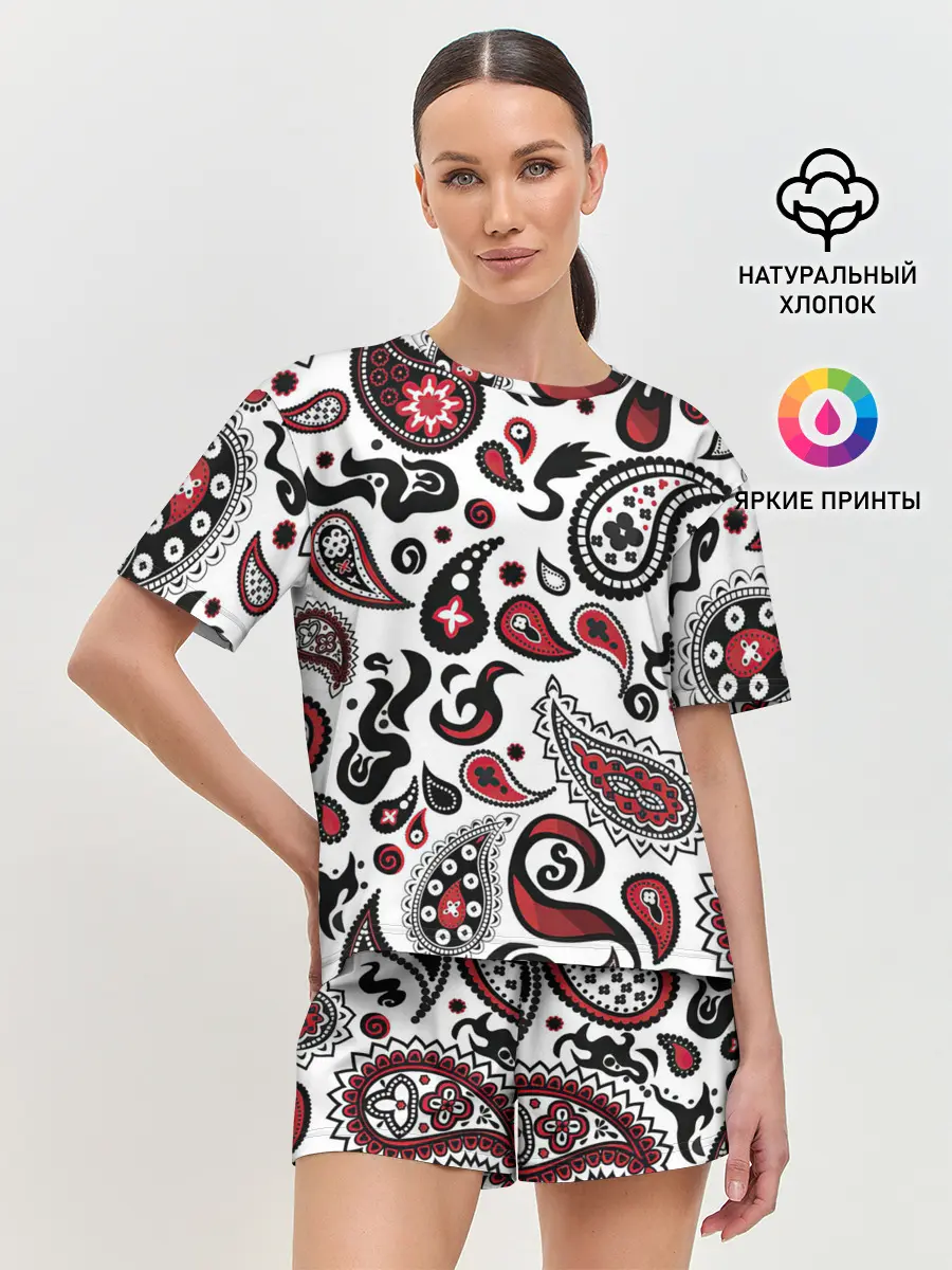 Женская пижама с шортами / Молекулярный рисунок