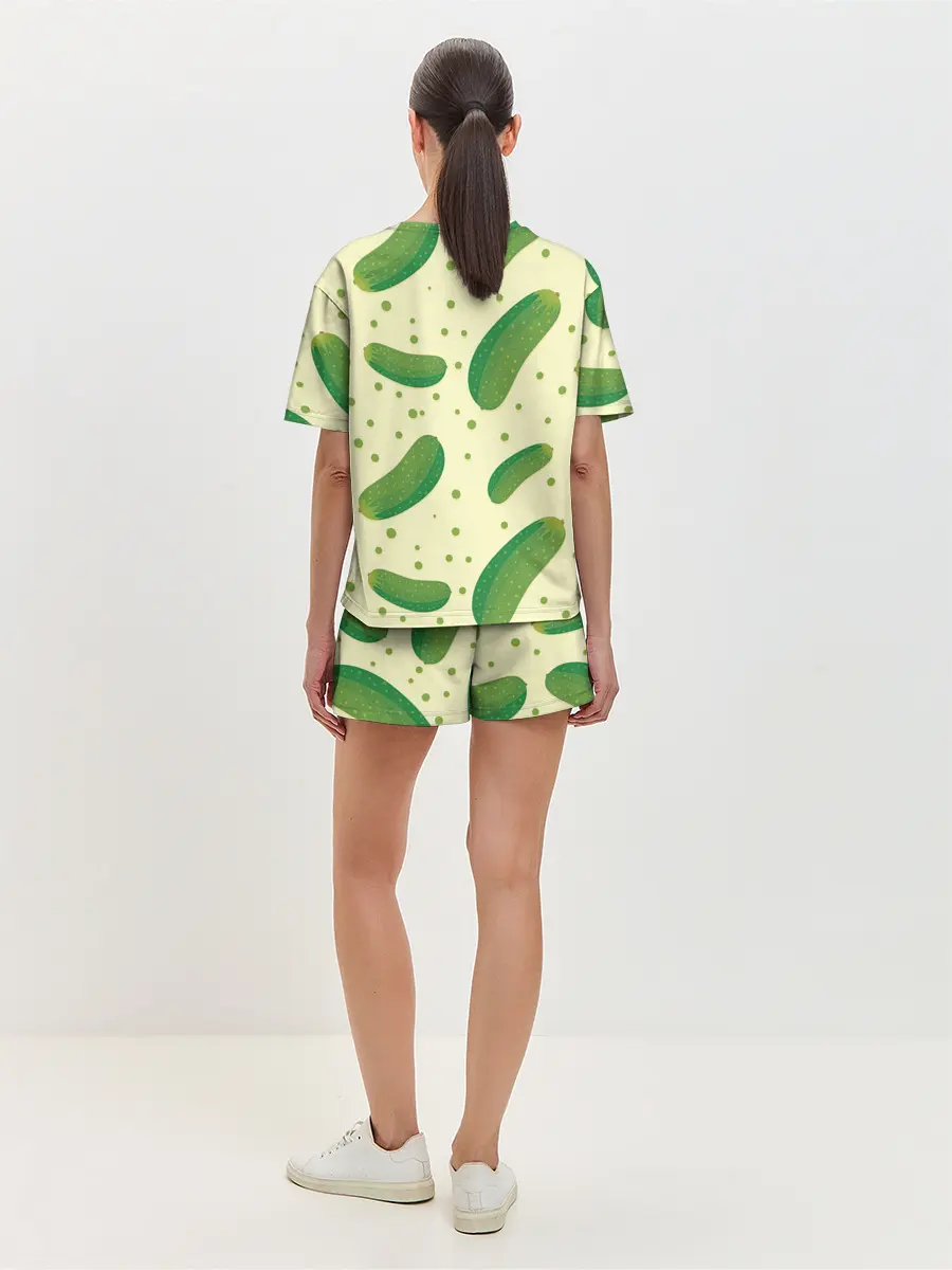 Женская пижама с шортами / Огурчики