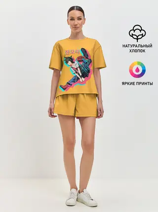 Женская пижама с шортами / Mo-Ri прыгает