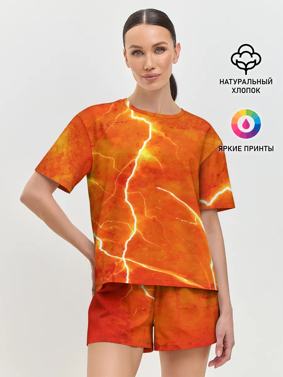 Женская пижама с шортами / Молния