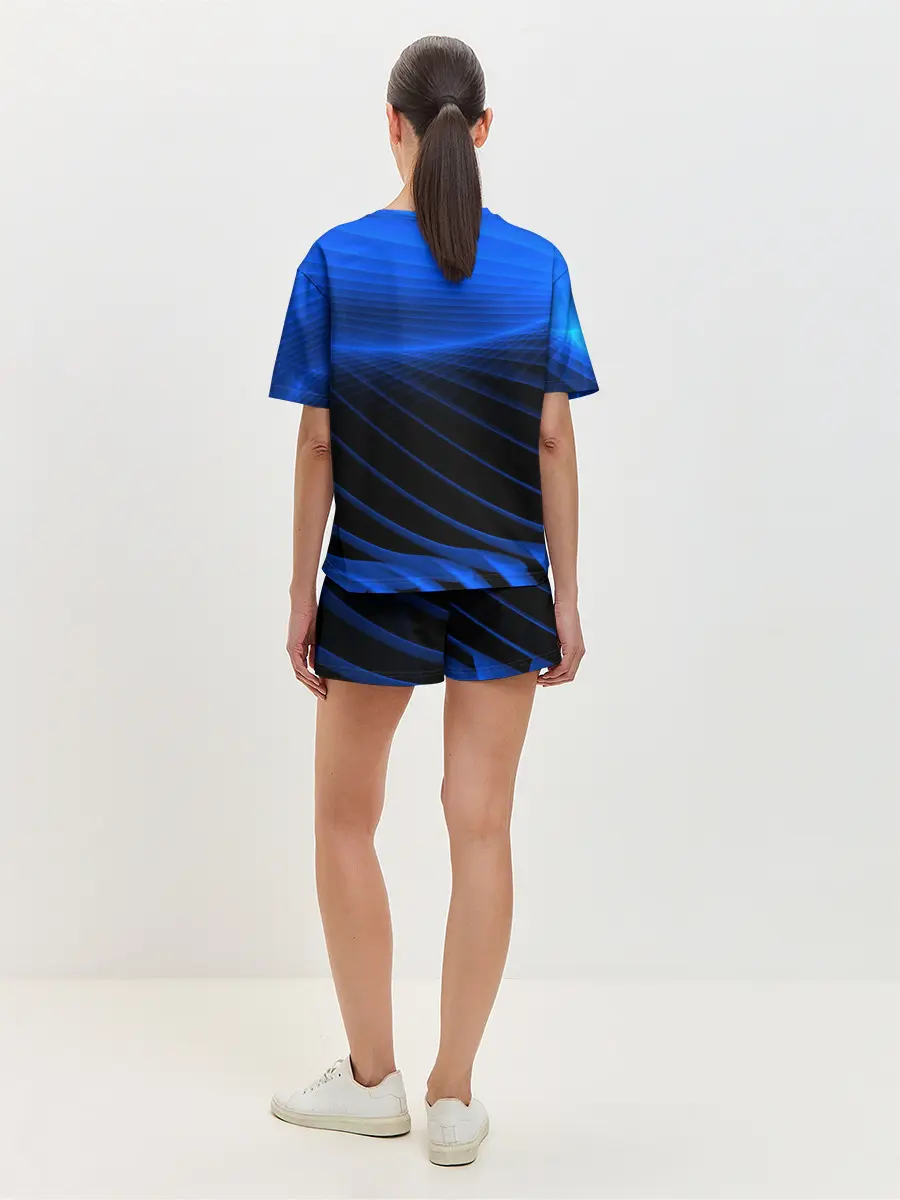 Женская пижама с шортами / Неоновые лучи