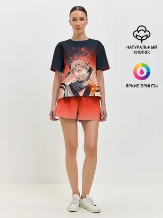 Женская пижама с шортами / Магическая битва | Рёмен Сукуна