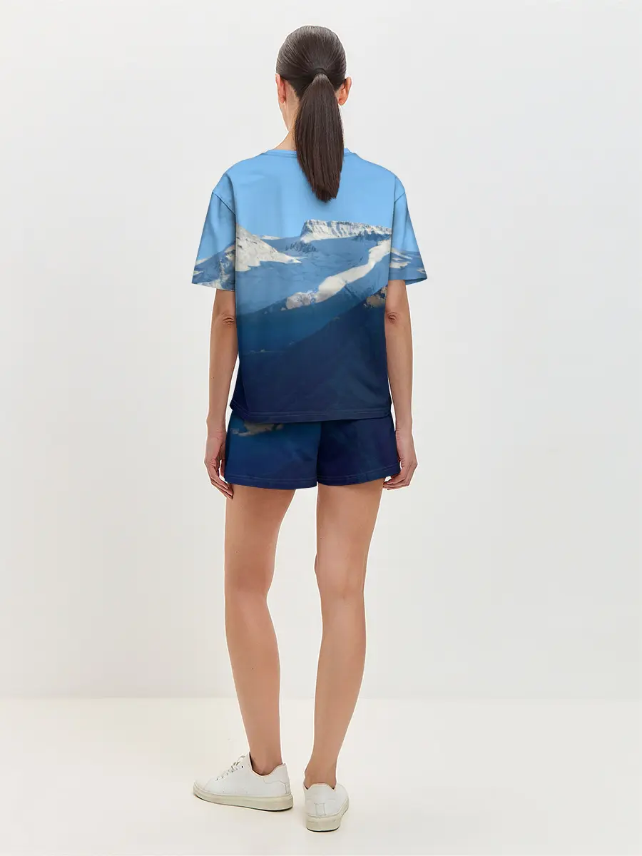 Женская пижама с шортами / Снежные горы