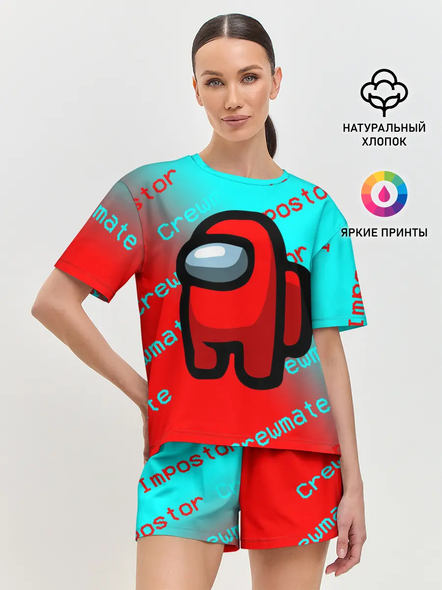 Женская пижама с шортами / AMONG US - Impostor/Crewmate