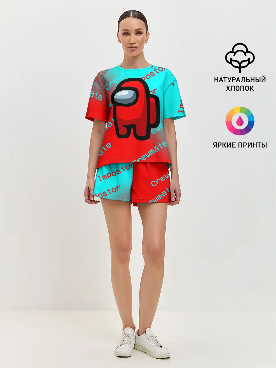 Женская пижама с шортами / AMONG US - Impostor/Crewmate