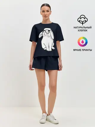 Женская пижама с шортами / Кролик Хипстер
