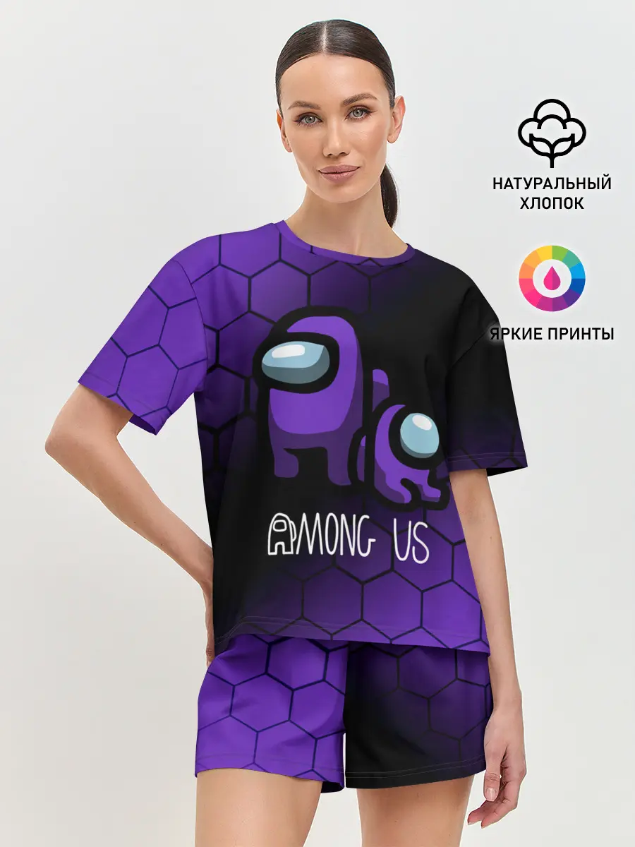 Женская пижама с шортами / AMONG US - DARK