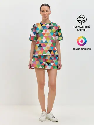 Женская пижама с шортами / хипстерский паттерн