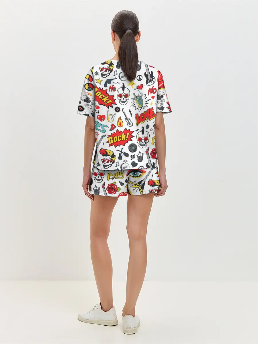 Женская пижама с шортами / Я ЛЮБЛЮ РОК