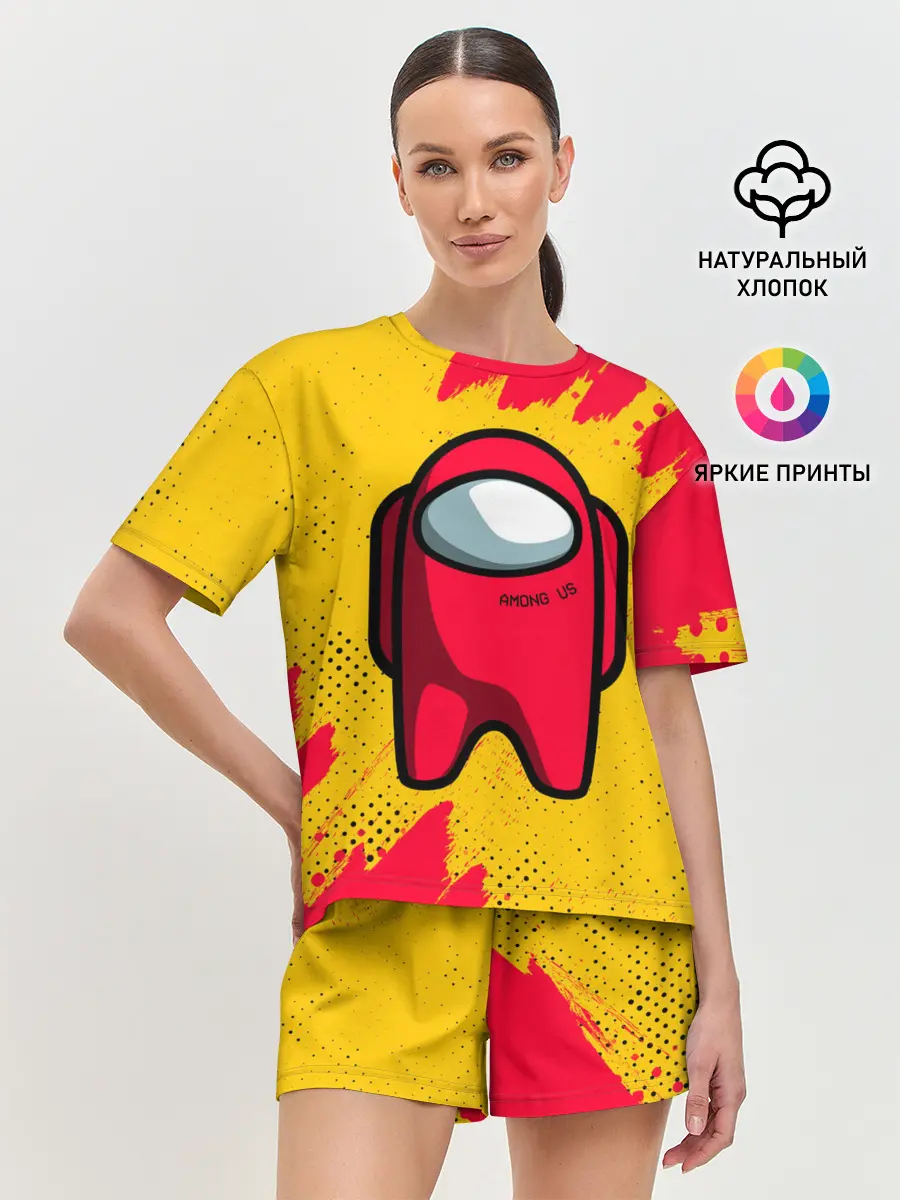 Женская пижама с шортами / AMONG US - КРАСНЫЙ