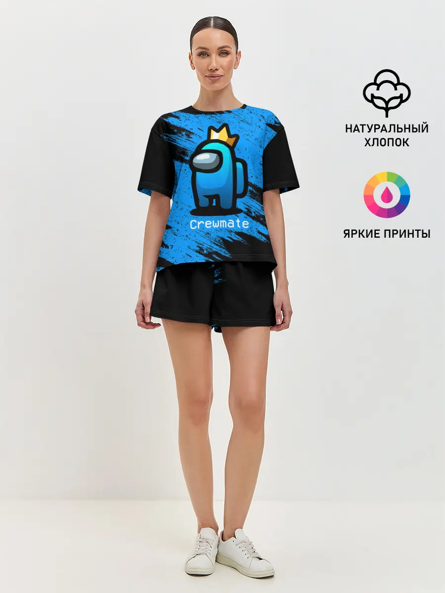 Женская пижама с шортами / AMONG US - Синий в Короне