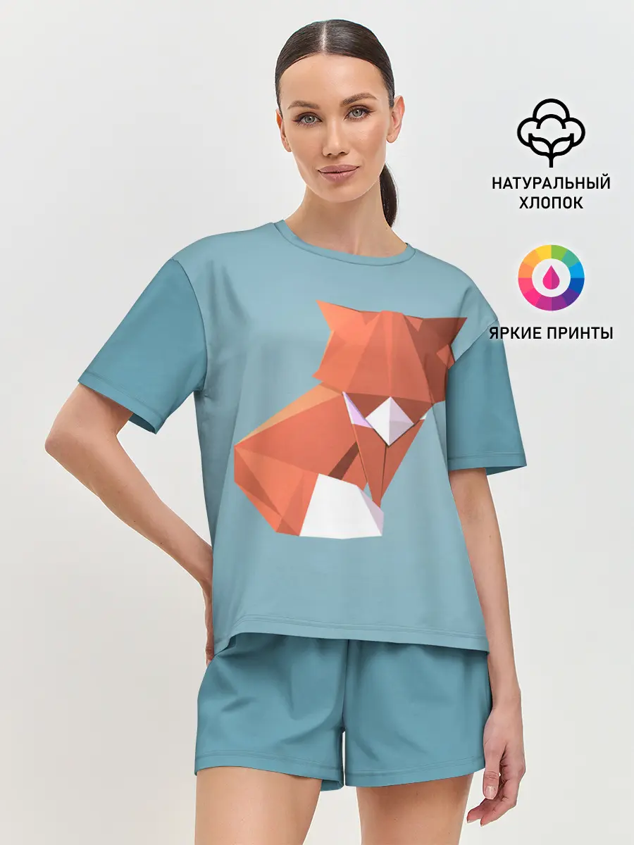 Женская пижама с шортами / лиса