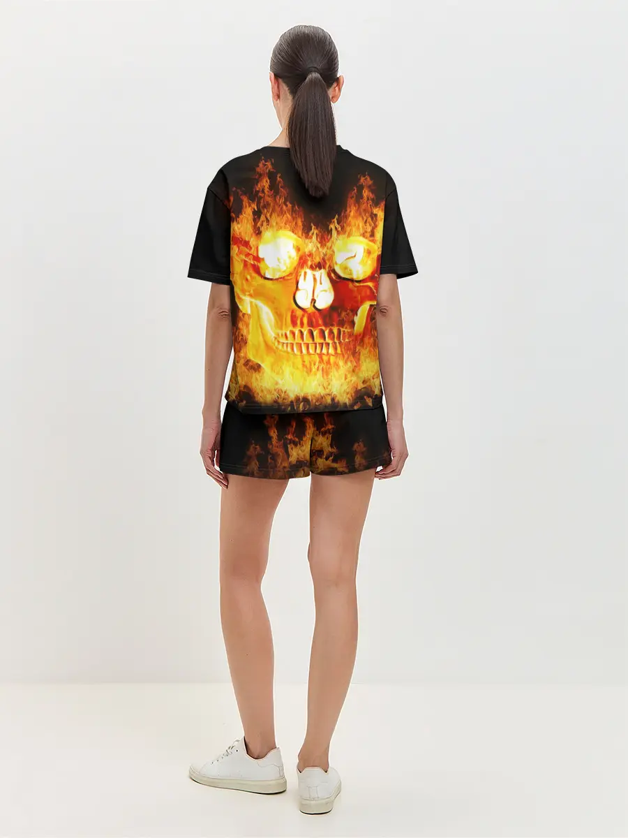 Женская пижама с шортами / Череп