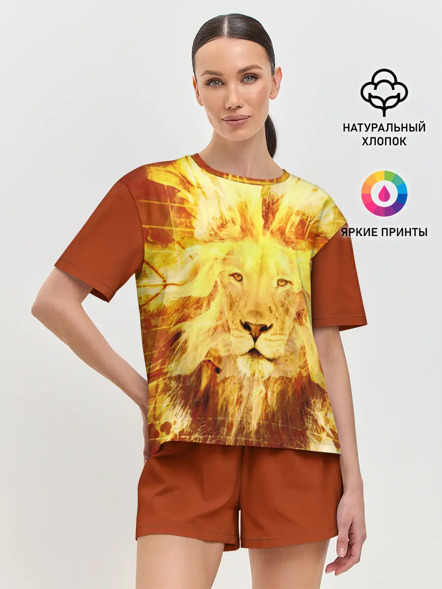 Женская пижама с шортами / Лев