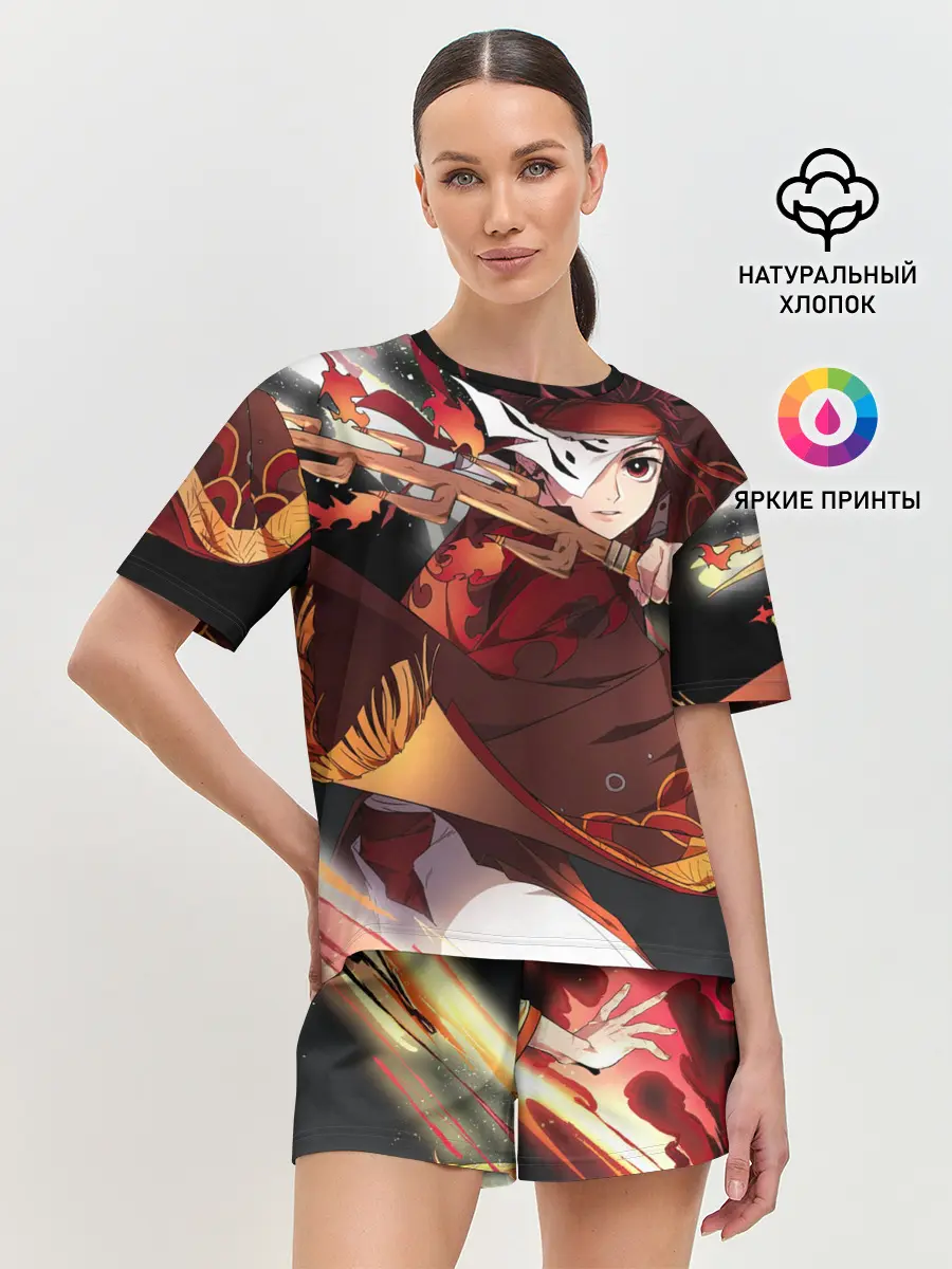 Женская пижама с шортами / КЛИНОК РАССЕКАЮЩИЙ ДЕМОНОВ