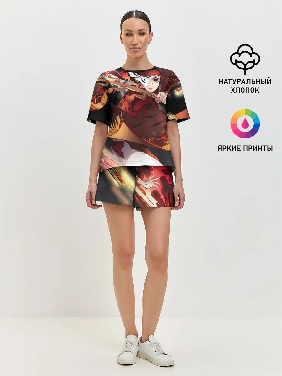 Женская пижама с шортами / КЛИНОК РАССЕКАЮЩИЙ ДЕМОНОВ