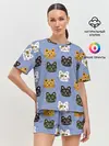 Женская пижама с шортами / Котики