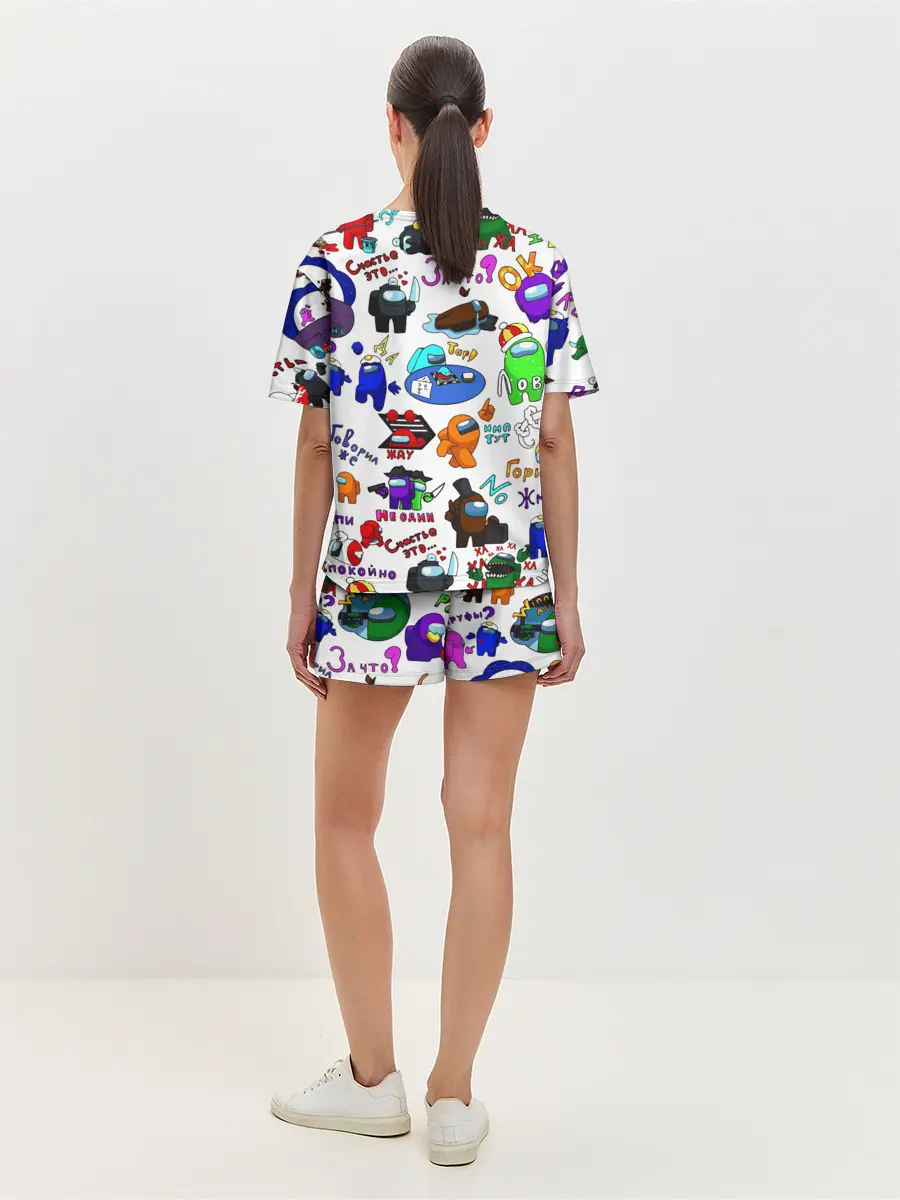 Женская пижама с шортами / AMONG US STICKERBOMBING