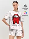 Женская пижама с шортами / AMONG US - СЕРДЕЧКО