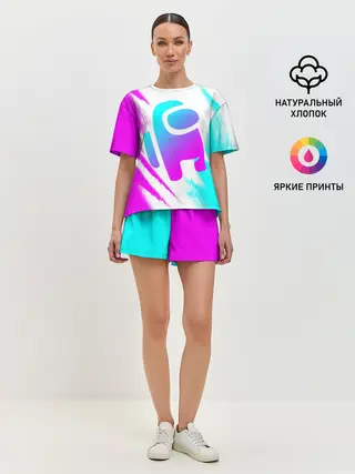 Женская пижама с шортами / AMONG US - NEON