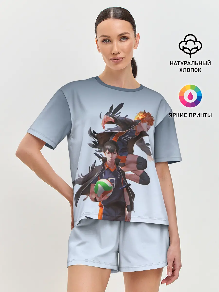 Женская пижама с шортами / Хината и Тобио