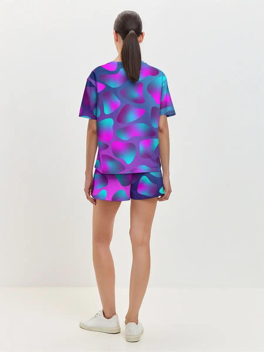Женская пижама с шортами / Неоновые капли