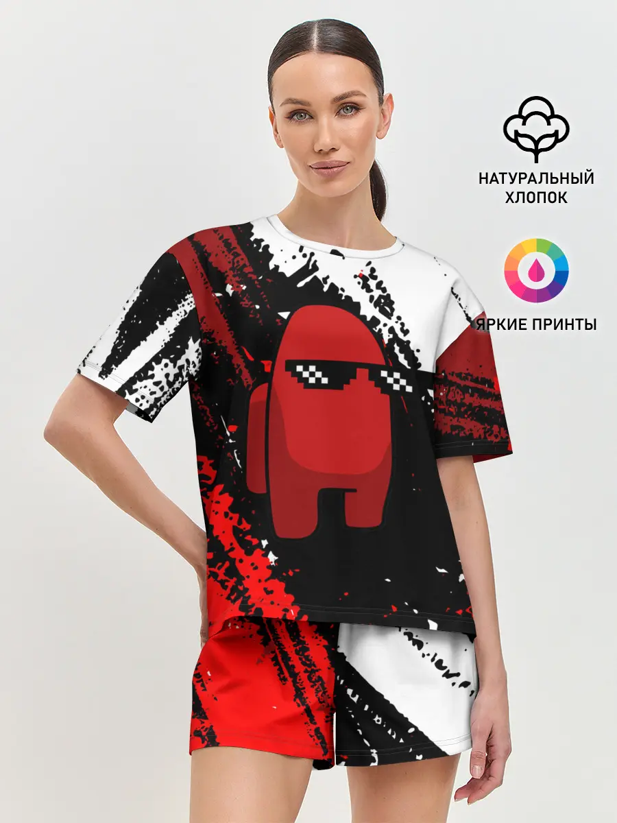 Женская пижама с шортами / Among Us Sus Life Imposter.