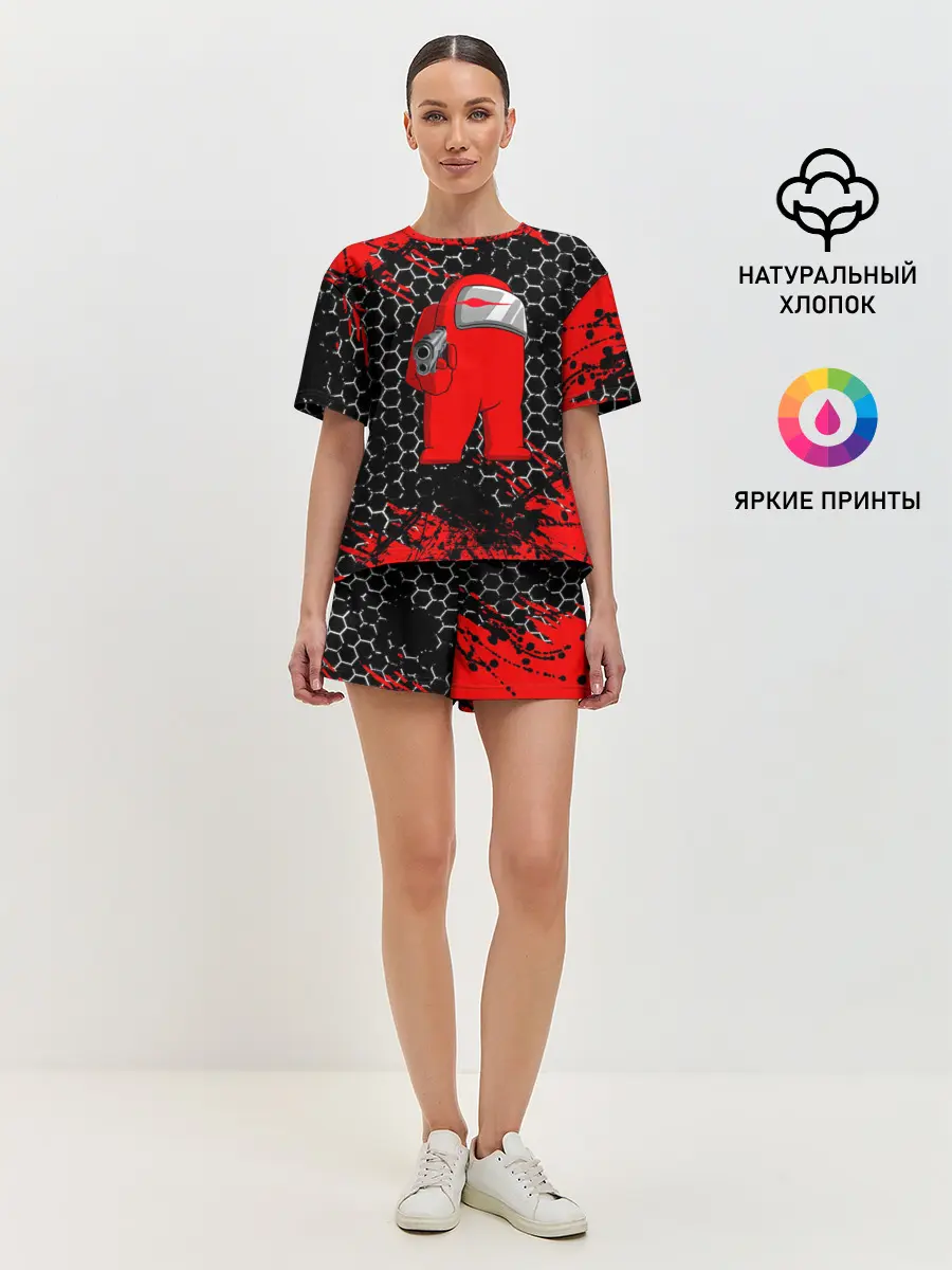 Женская пижама с шортами / Among Us Impostor Gun