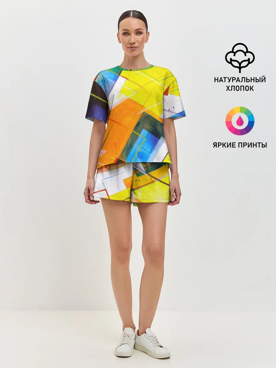 Женская пижама с шортами / Геометрический хаос