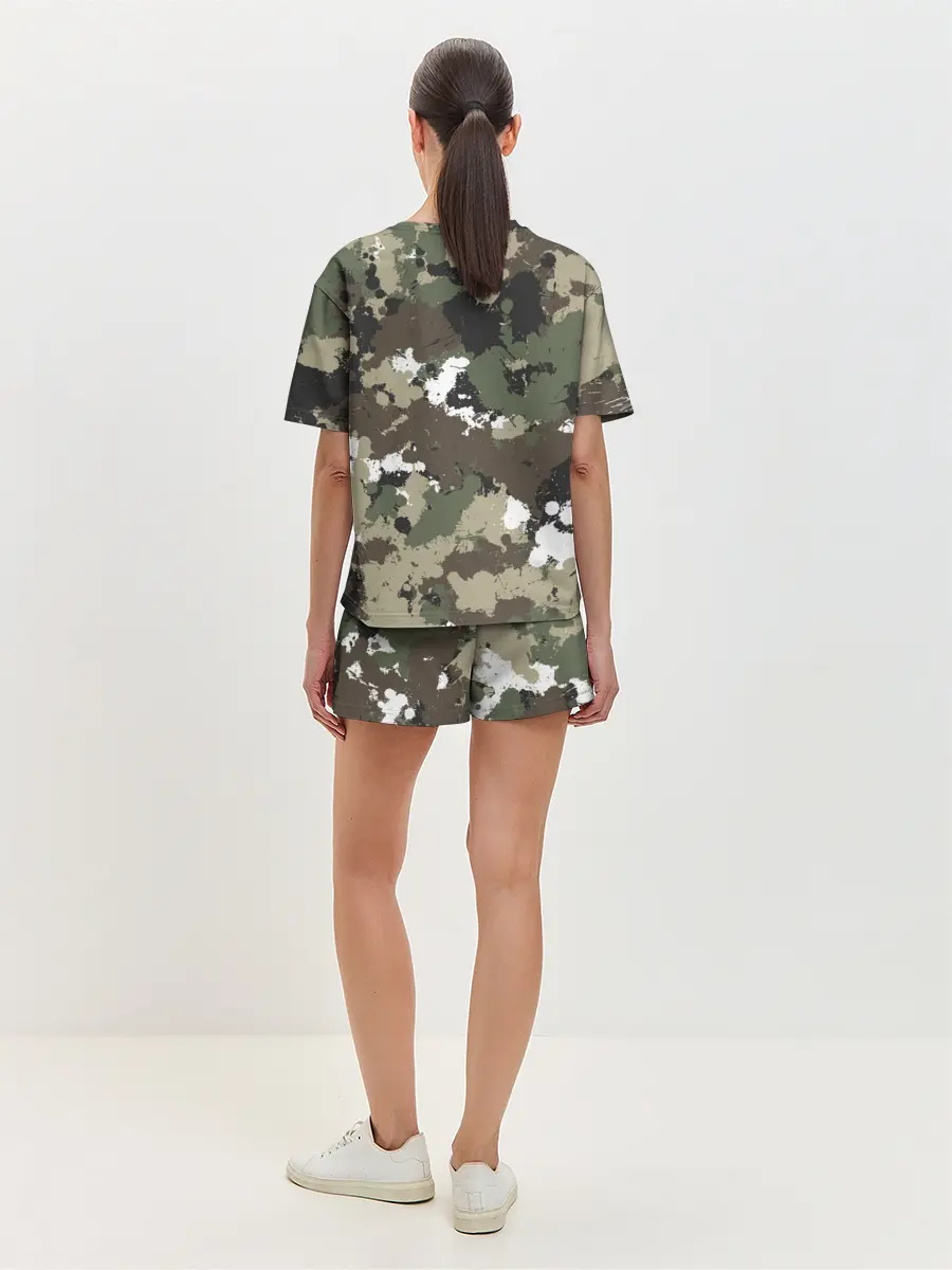 Женская пижама с шортами / Камуфляж с кляксами