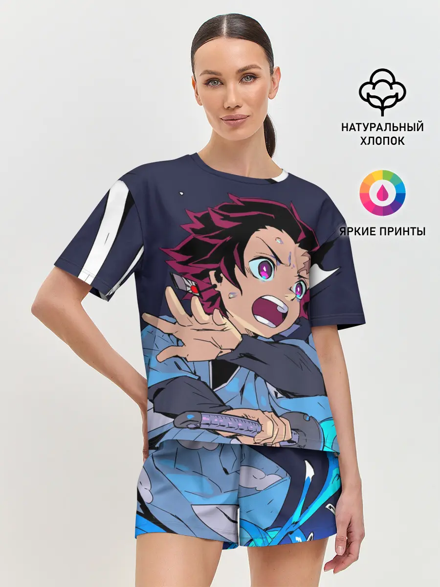 Женская пижама с шортами / Клинок Рассекающий Демонов