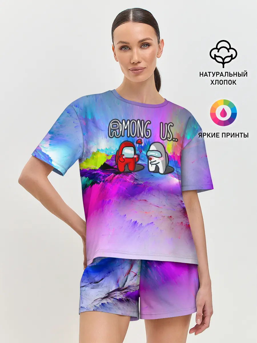 Женская пижама с шортами / Among Us love