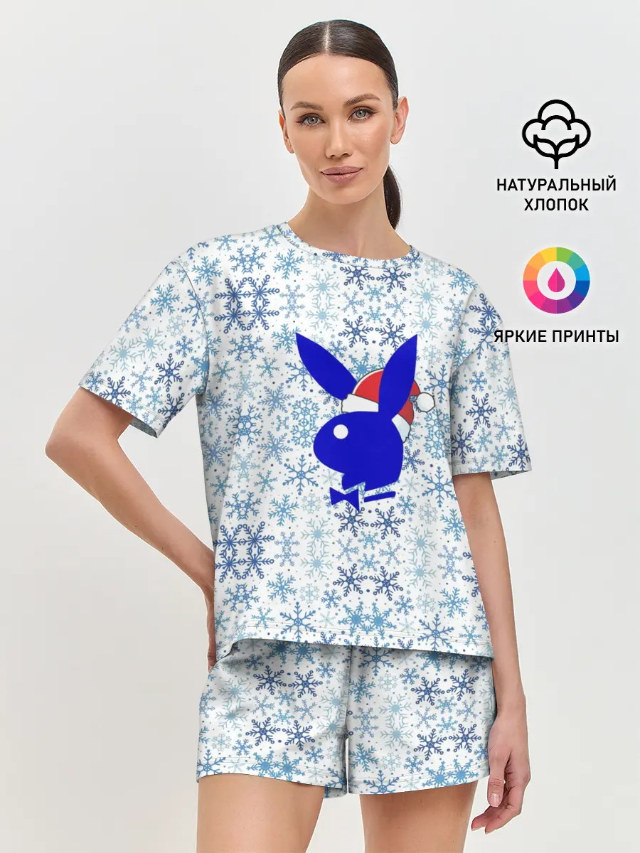 Женская пижама с шортами / PLAYBOY - NEW YEAR