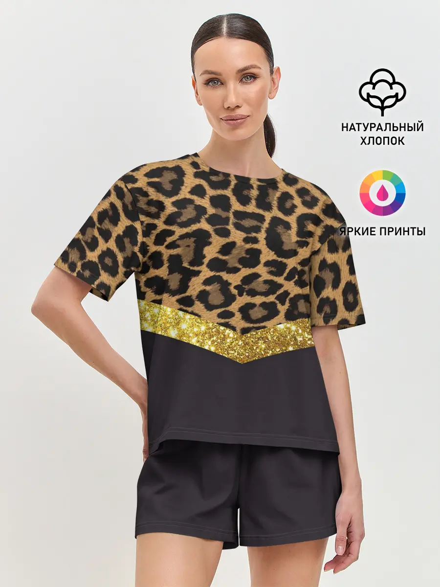 Женская пижама с шортами / Леопардовый принт