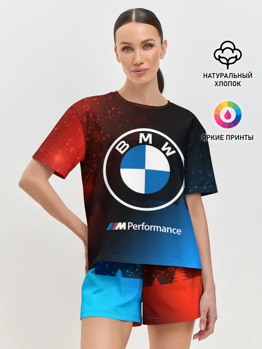 Женская пижама с шортами / BMW - Снежный