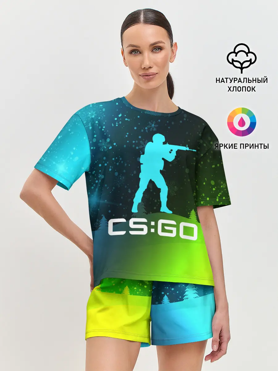 Женская пижама с шортами / CS GO | КС ГО - Снежный