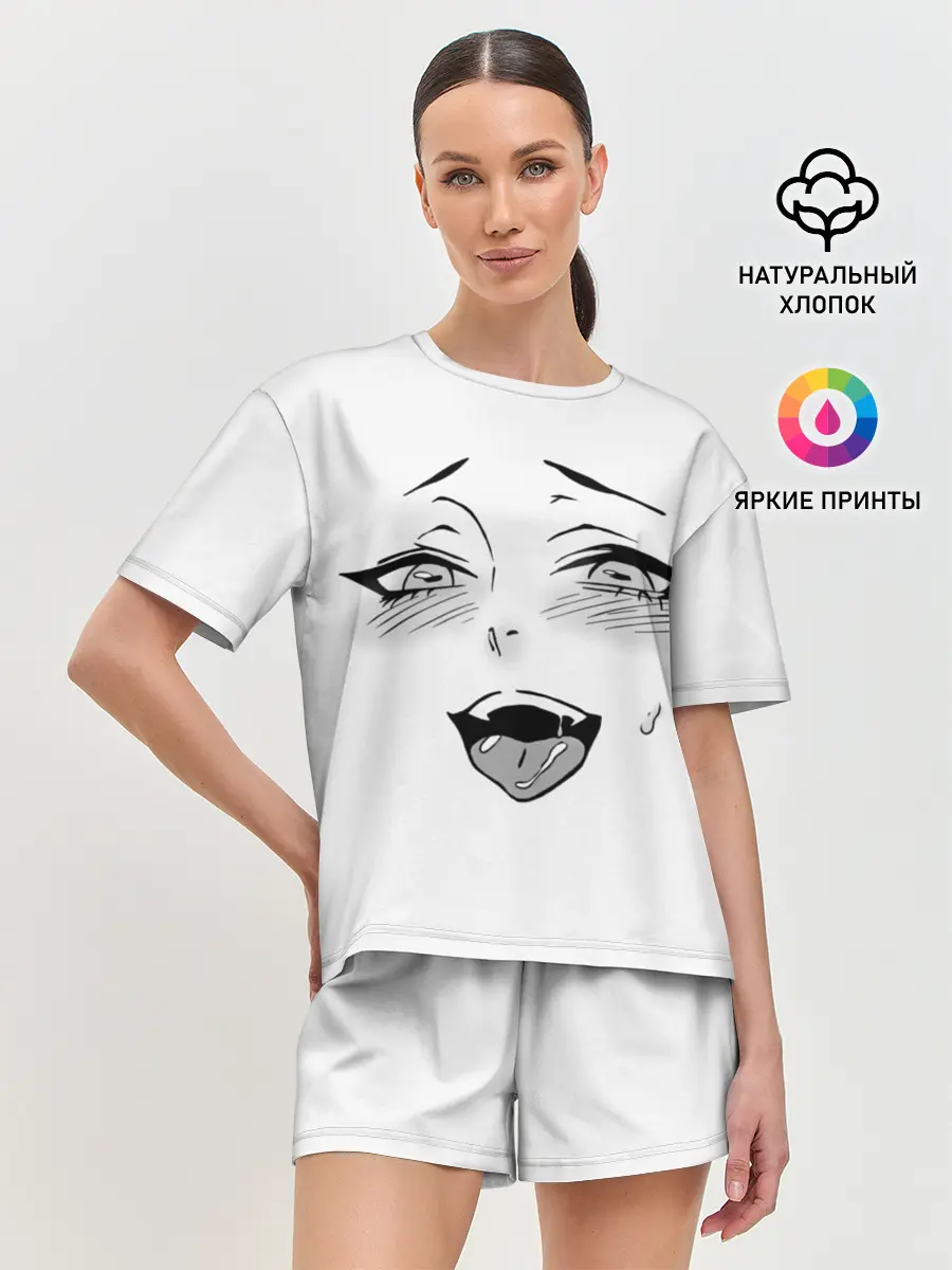 Женская пижама с шортами / Ахегао личико