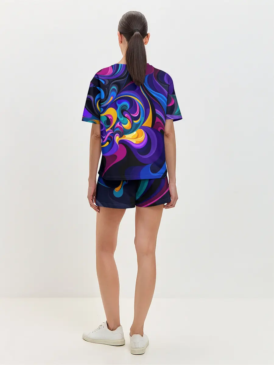 Женская пижама с шортами / Абстрактный Узор