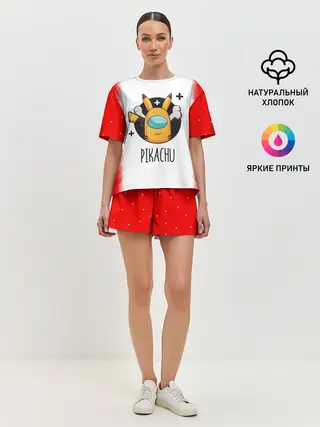 Женская пижама с шортами / Among Picachu