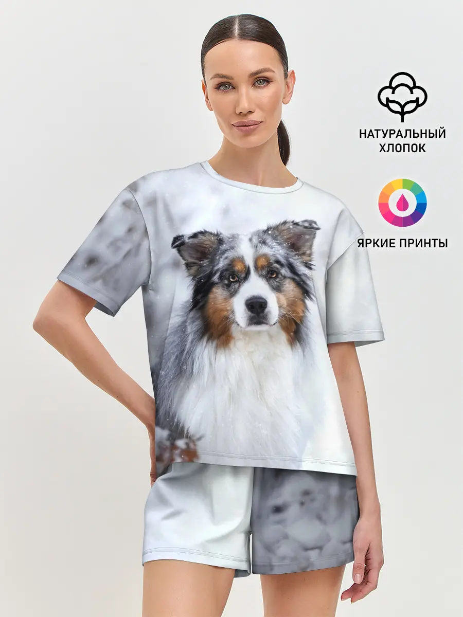 Женская пижама с шортами / Австралийская овчарка