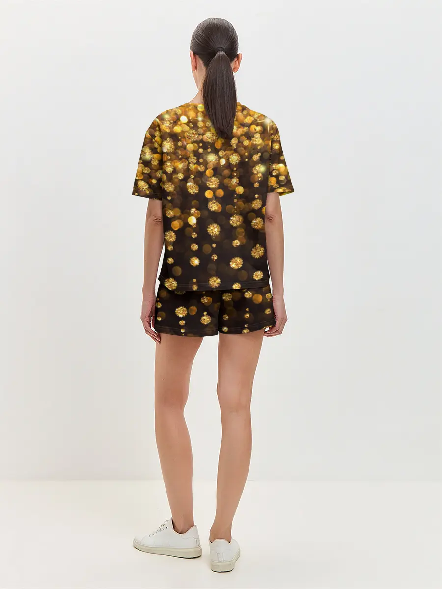 Женская пижама с шортами / ЗОЛОТЫЕ БЛЕСТКИ